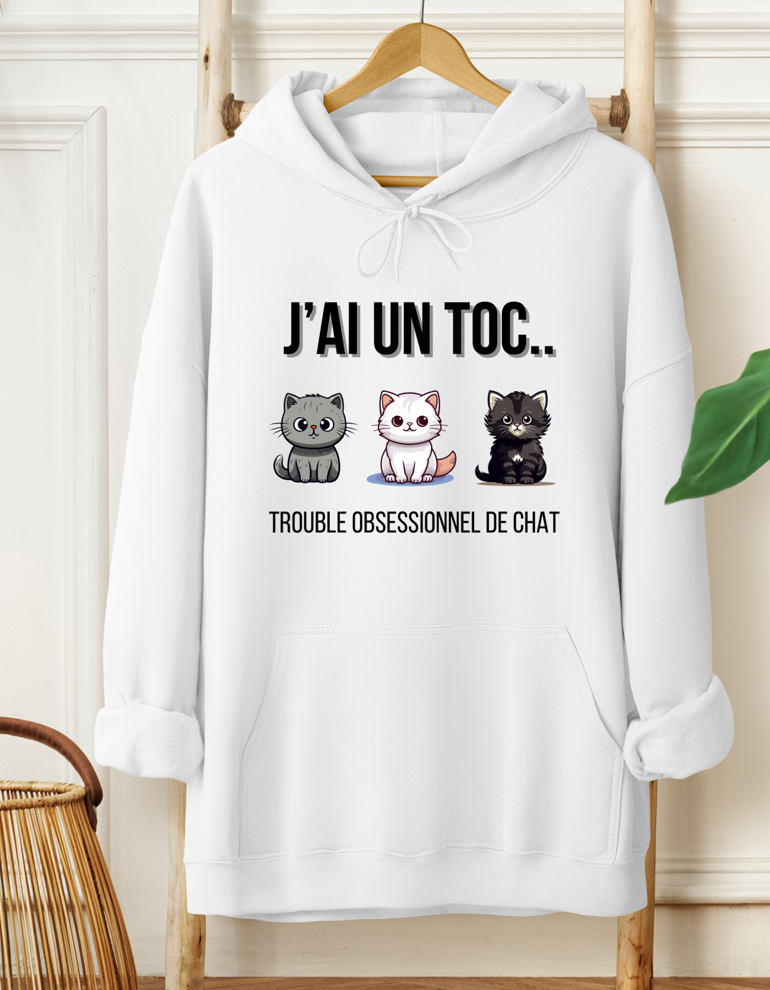 hoodie pull kangourou chat