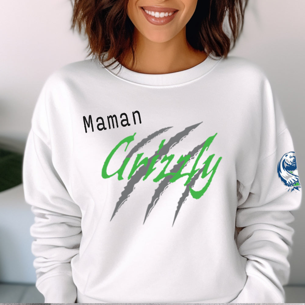 Crewneck adulte Maman Grizzly