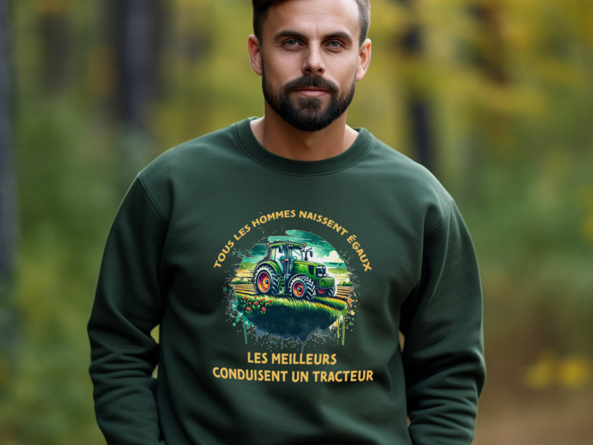 Sweat à Capuche 'Tous Les Hommes Naissent Egaux Metalleux' - Cadeau Rock/Metal - 241g Coupe Classique