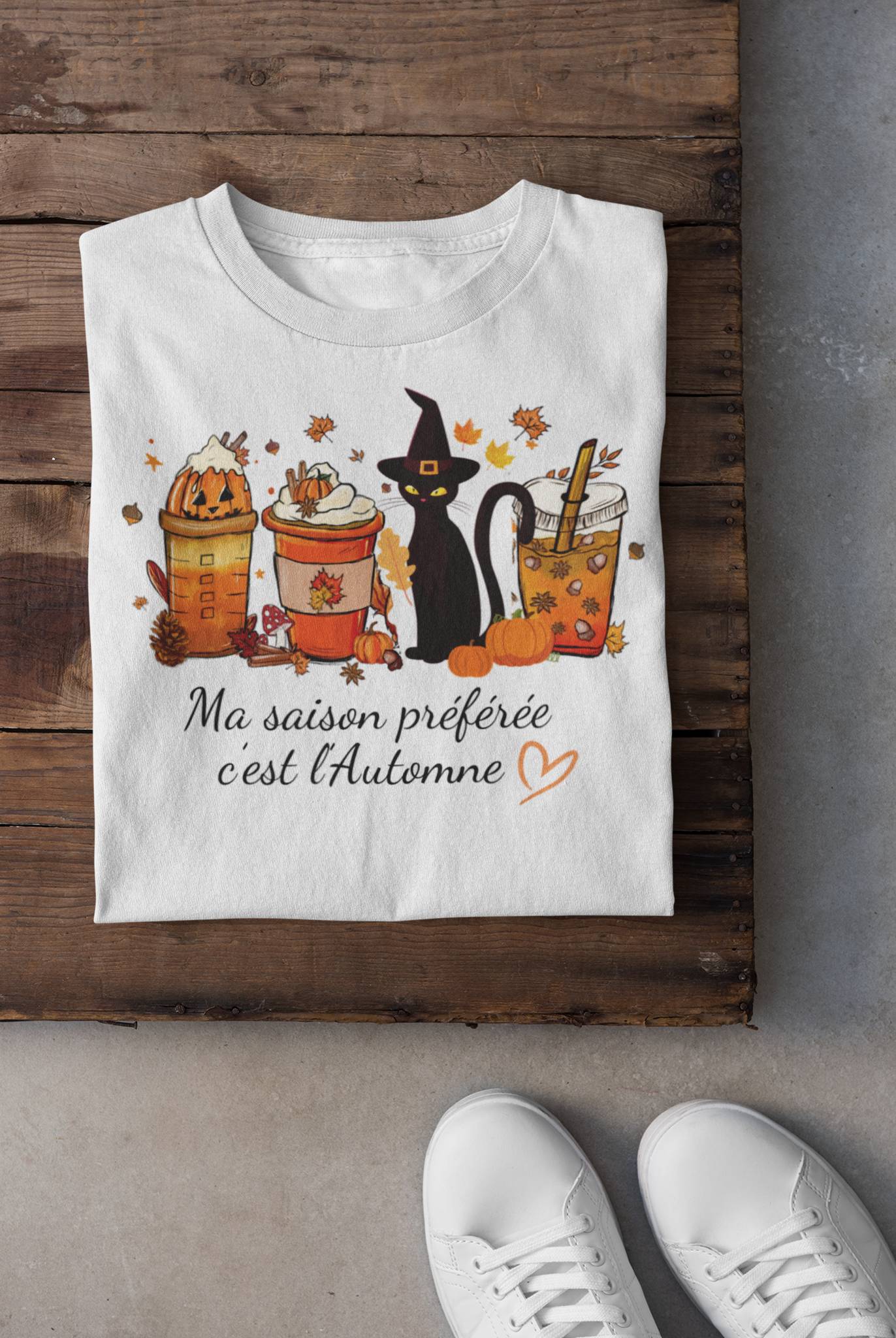 T-shirt - Ma saison préférée c'est l'automne (chat)