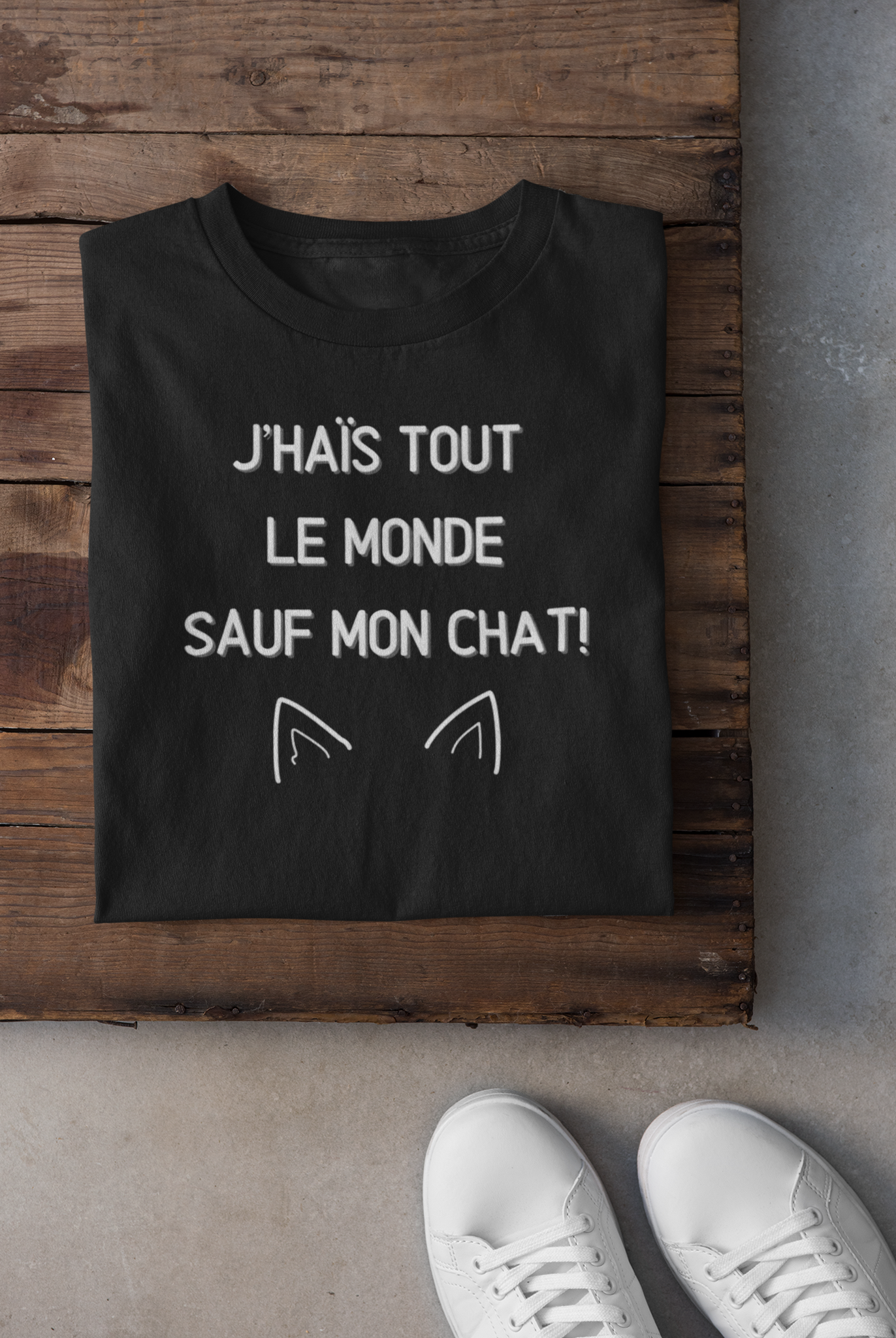 T-shirt - J'haïs tout le monde sauf mon chat
