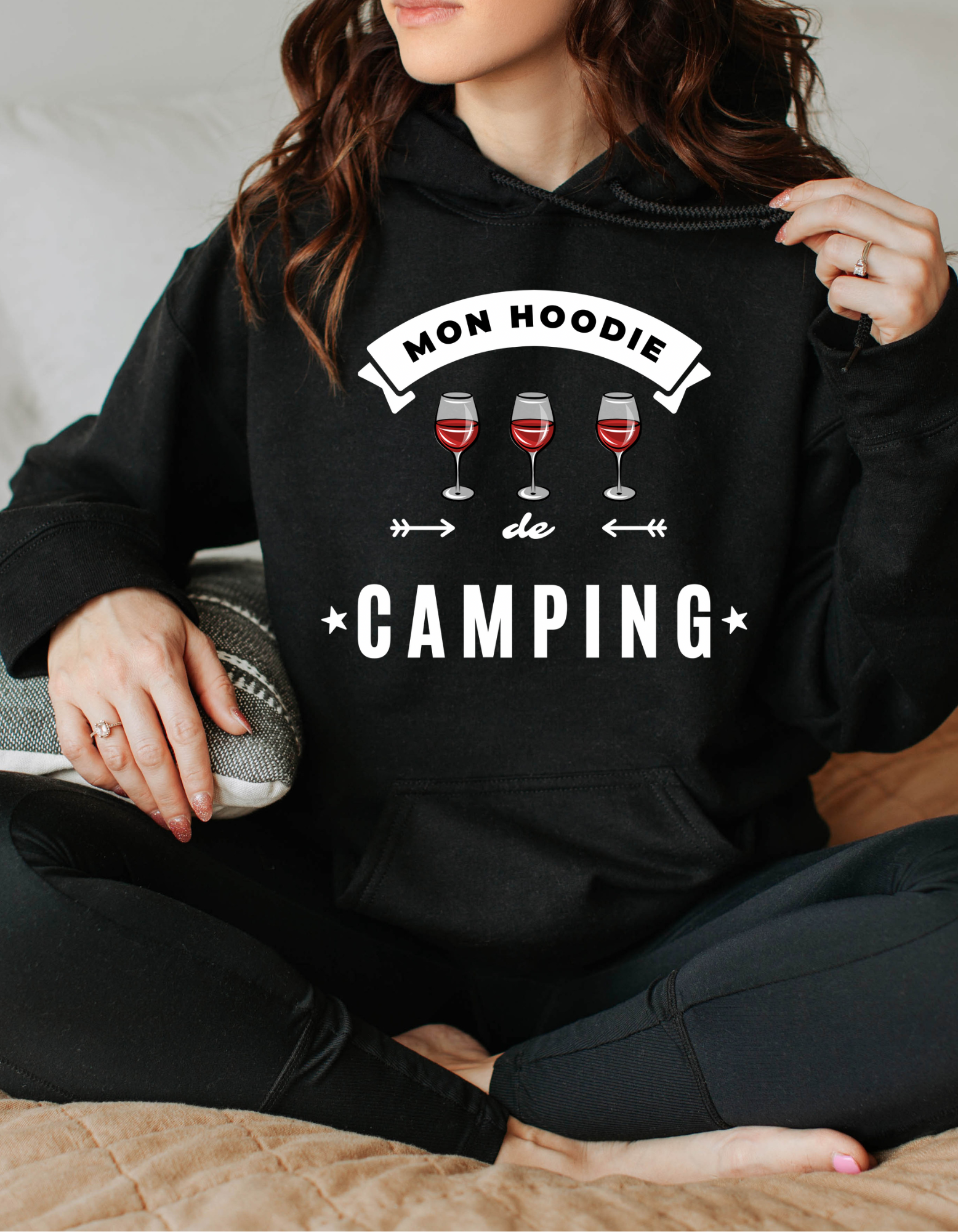 Kangourou - Mon hoodie de camping (BBQ ou vin)