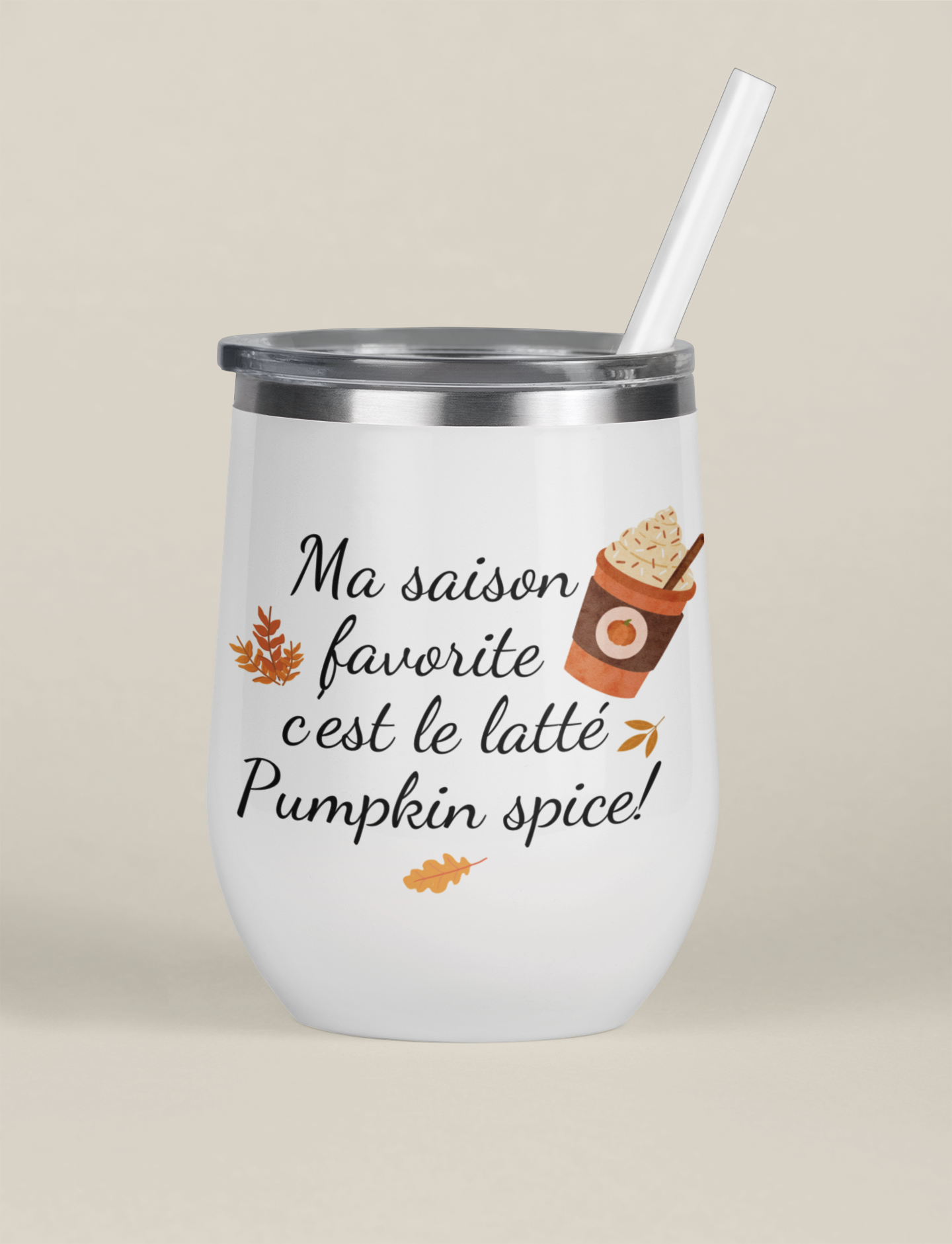 Verre thermos - Ma saison favorite c’est le latté Pumpkin spice