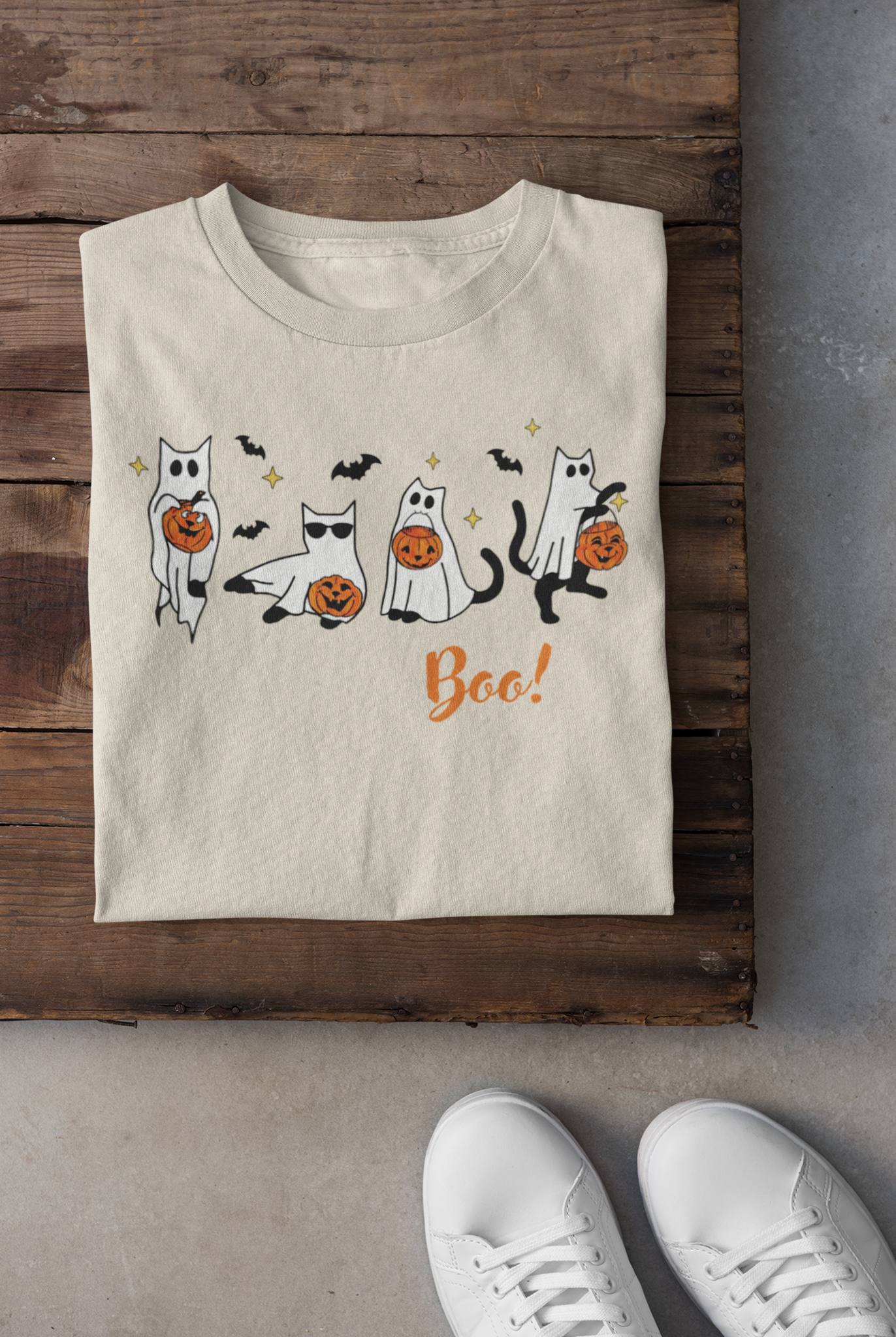 T-shirt - Boo! (Chats fantômes)