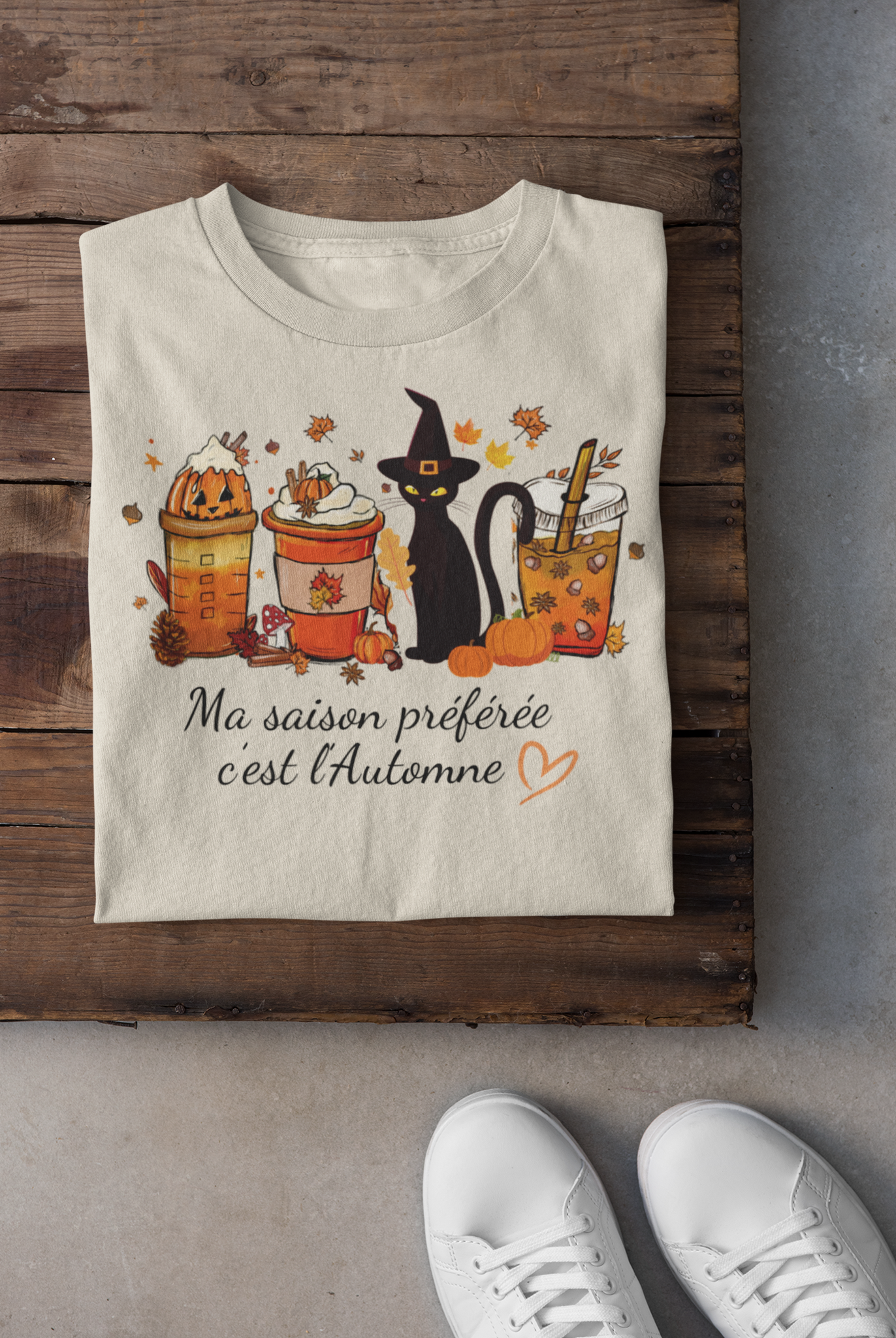 T-shirt - Ma saison préférée c'est l'automne (chat)