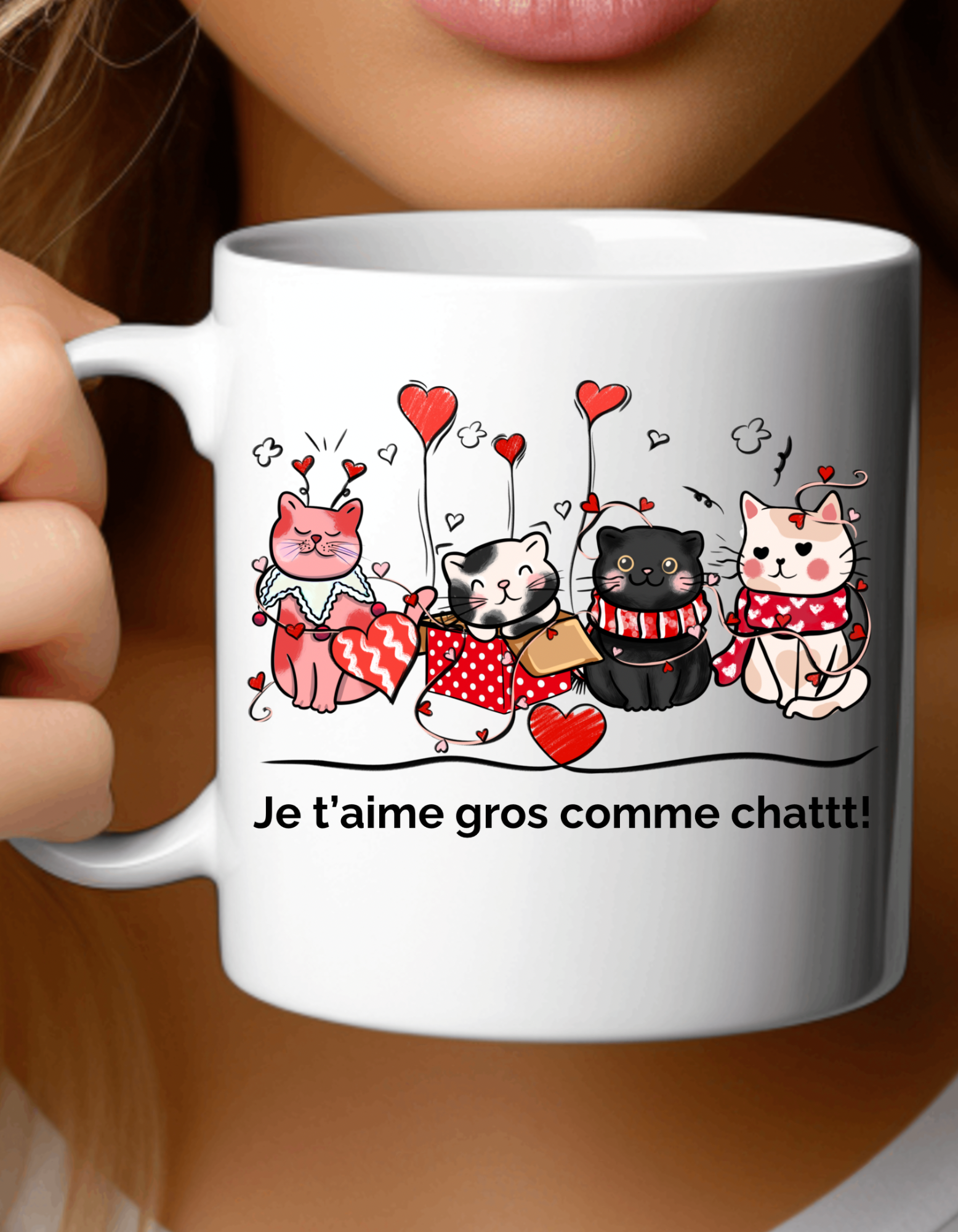 Tasse à café - Je t'aime gros comme chattt!