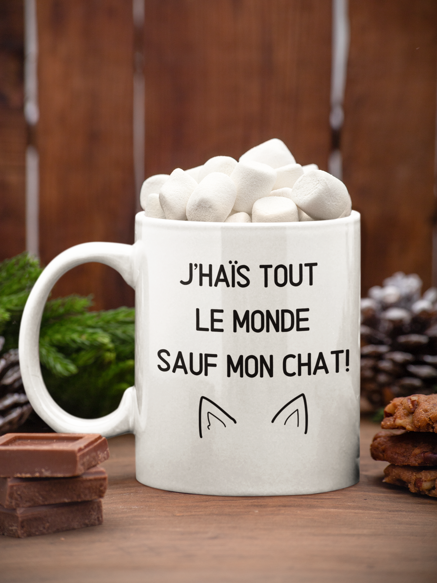 Tasse à café - J'haïs tout le monde sauf mon chat