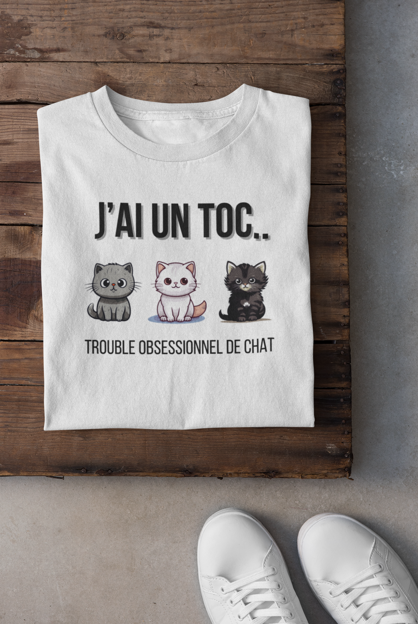 T-shirt - J'ai un TOC (Trouble obsessionnel du chat)
