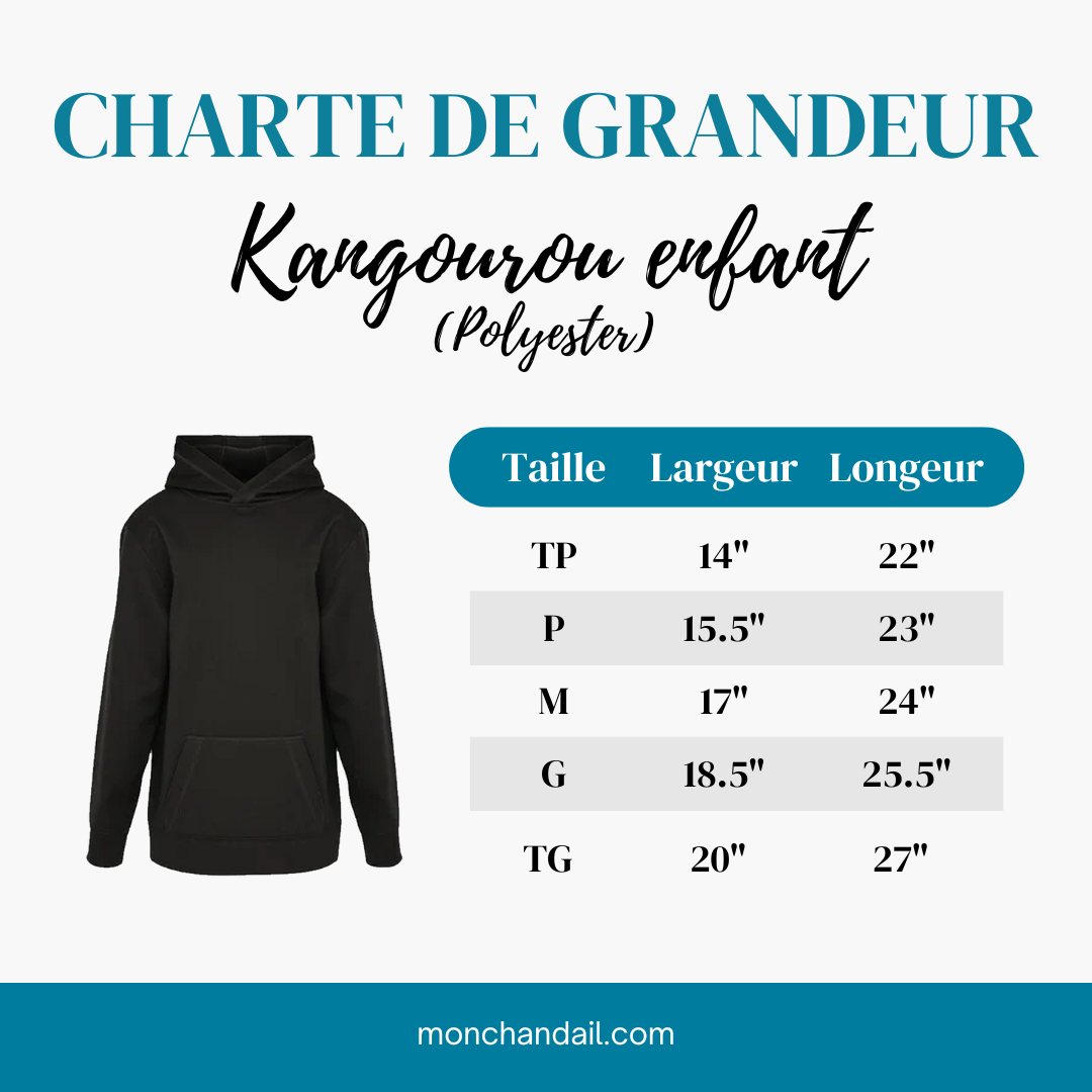 Kangourou enfant 100% polyester - Grizzly (Poitrine)