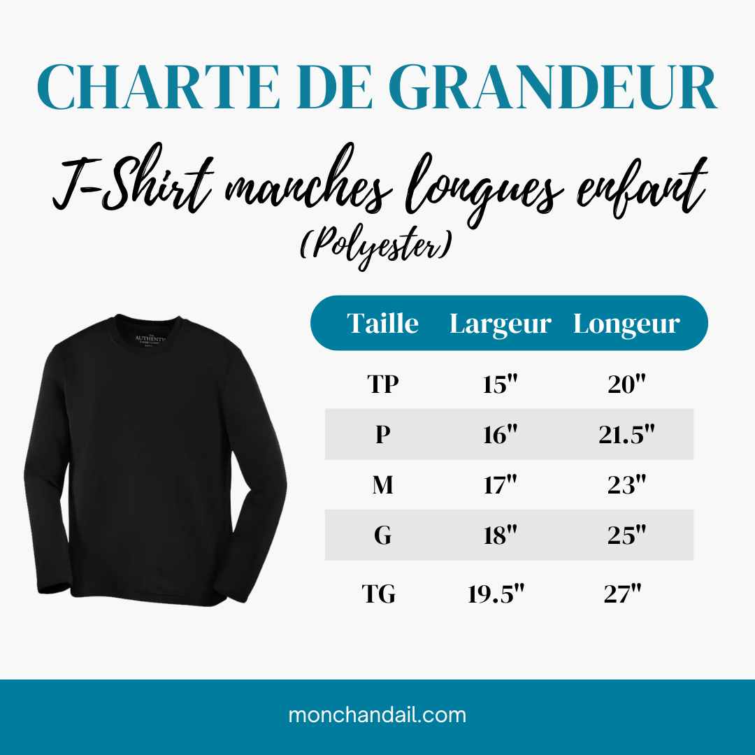 Chandail à manches longues pour enfant 100% polyester - Grizzly (poitrine)