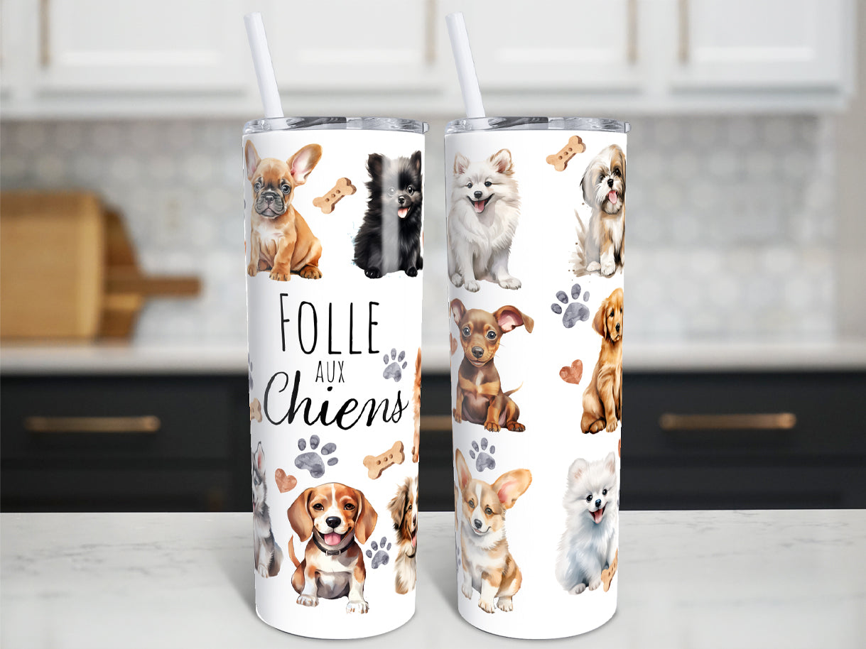 Bouteille isotherme - Folle aux chiens