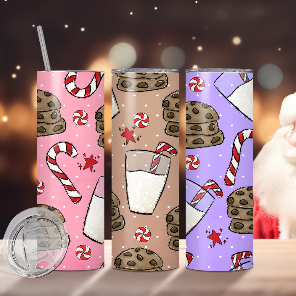 Bouteille isotherme - Biscuits et lait du Père Noël - Choix de 3 couleurs