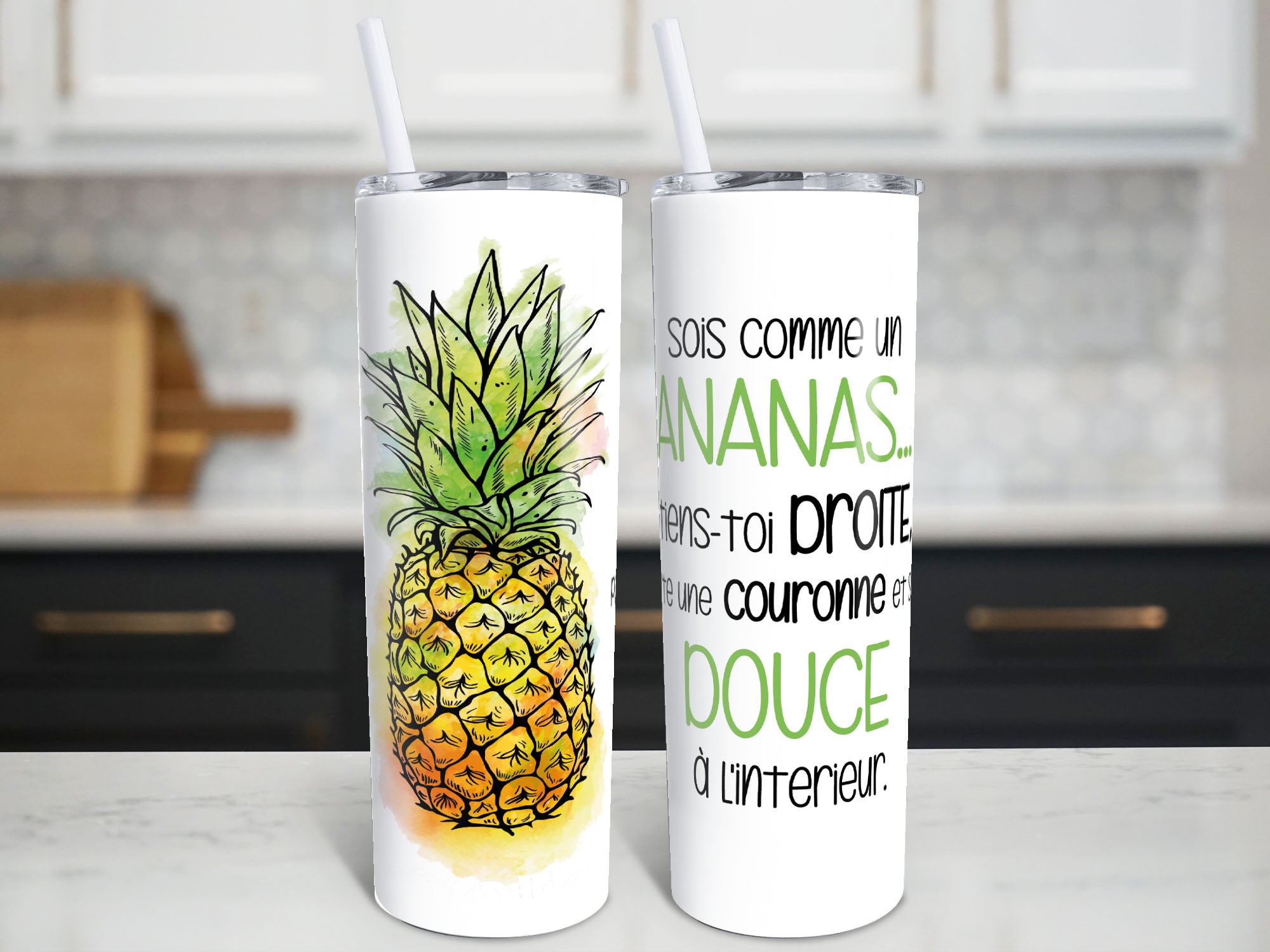 Bouteille isotherme - Sois comme un ananas