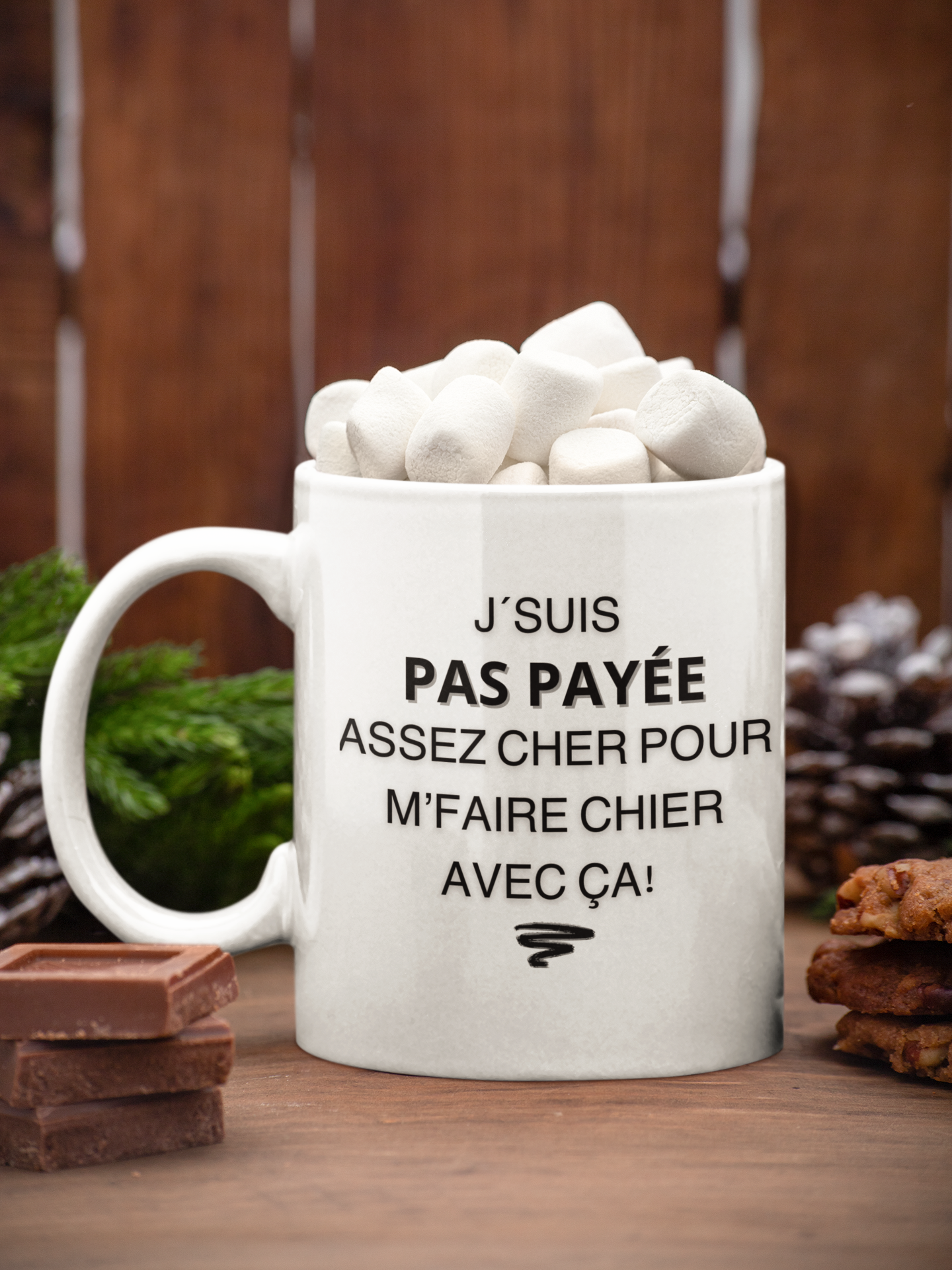 Tasse à café - J'suis pas payée assez cher pour m'faire chier avec ça