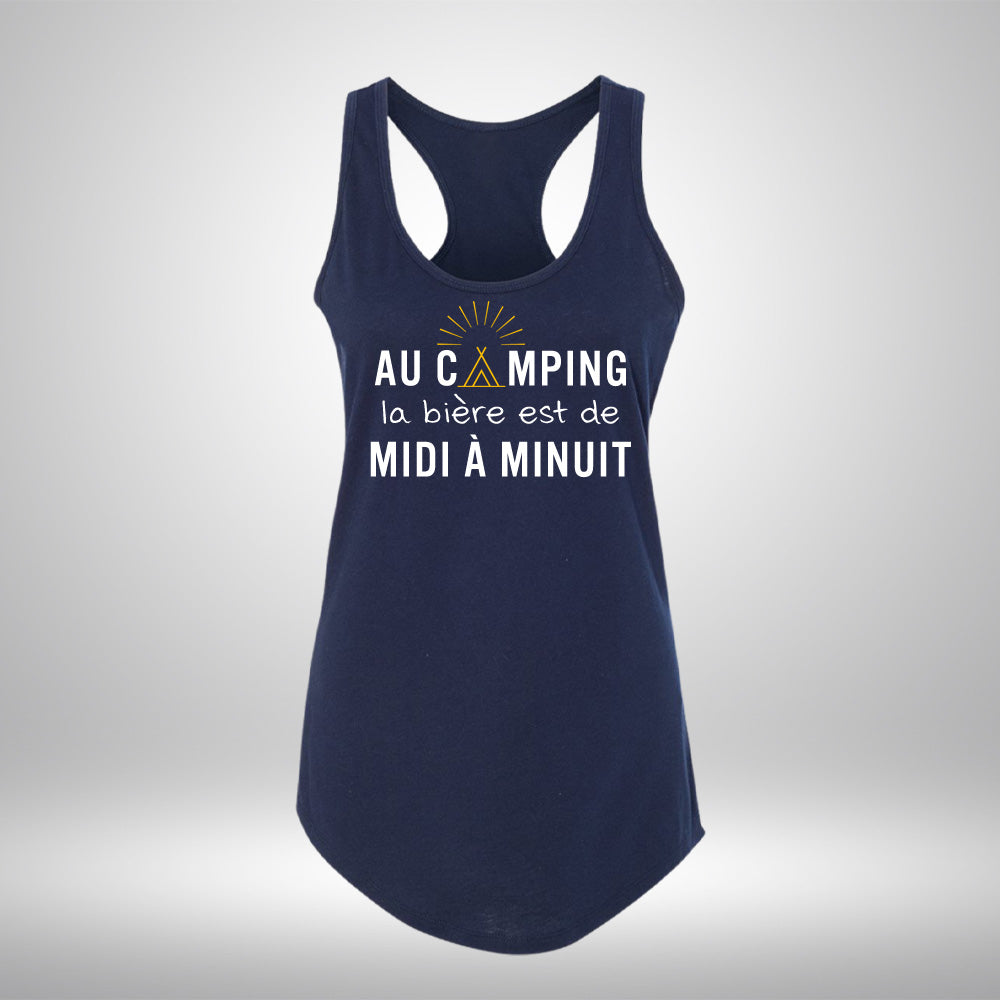 Camisole - Au camping la bière est de midi à minuit