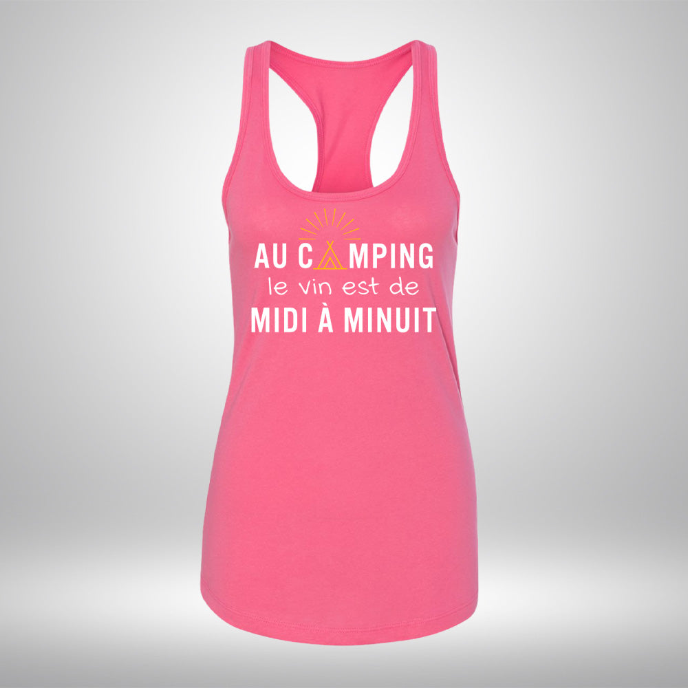 Camisole - Au camping le vin est de midi à minuit