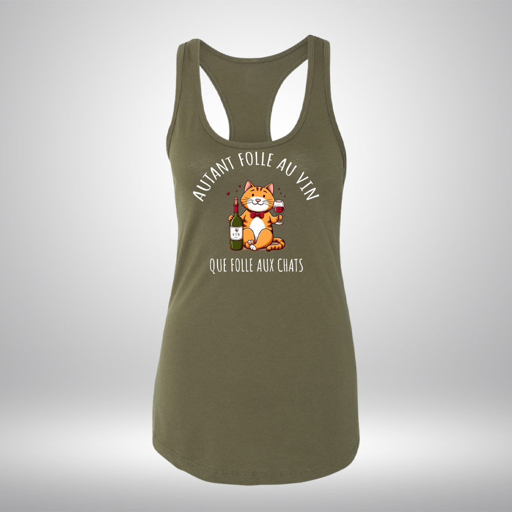 Camisole - Autant folle au vin que folle aux chats