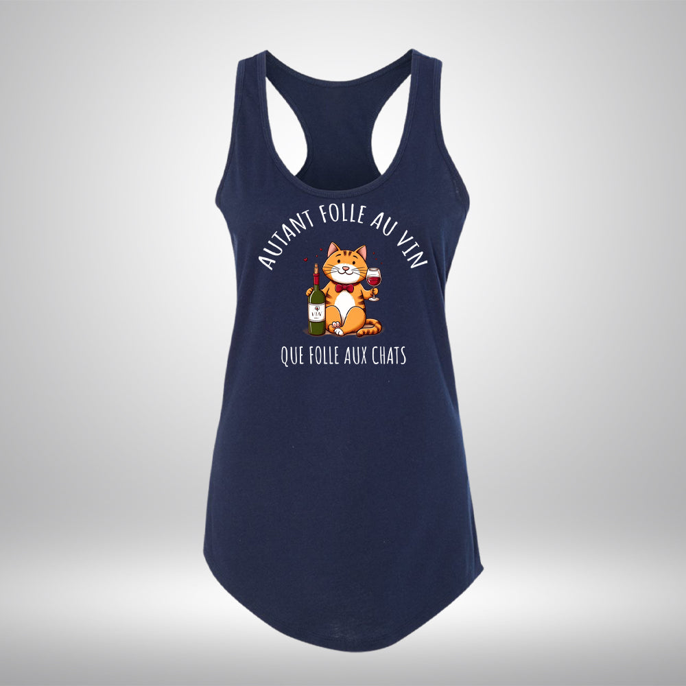 Camisole - Autant folle au vin que folle aux chats