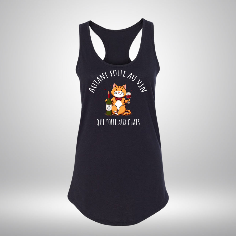 Camisole - Autant folle au vin que folle aux chats