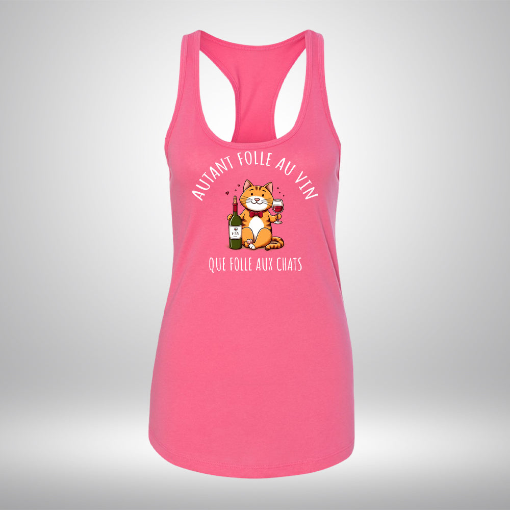 Camisole - Autant folle au vin que folle aux chats