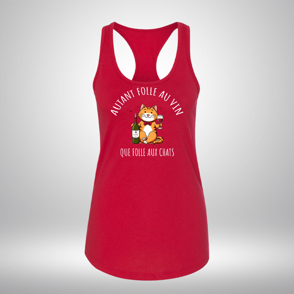 Camisole - Autant folle au vin que folle aux chats