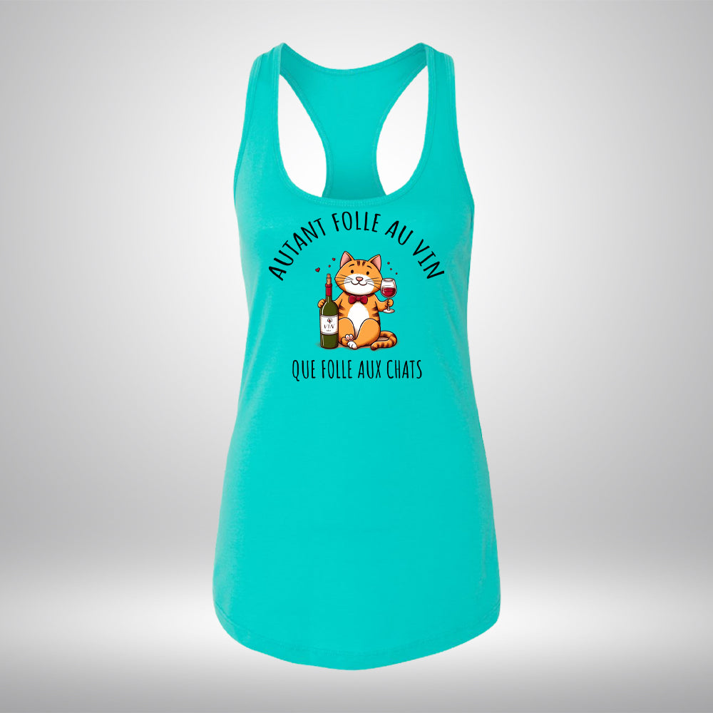 Camisole - Autant folle au vin que folle aux chats