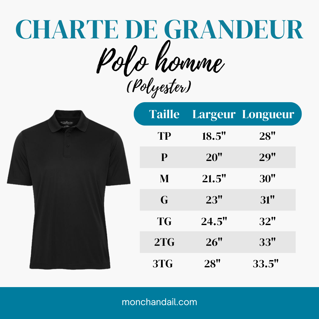 Polo en polyester pour homme - Grizzly de Sainte-Julie