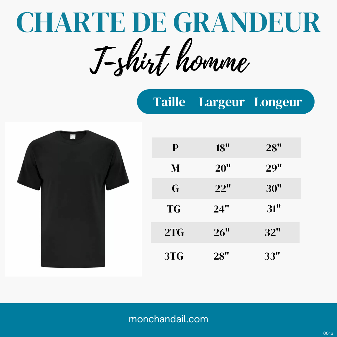 T-shirt pour homme en coton personnalisable