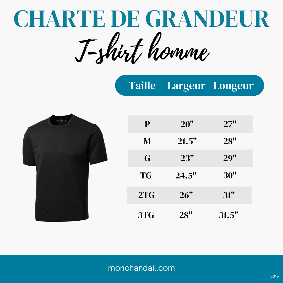 T-shirt pour homme en polyester personnalisable