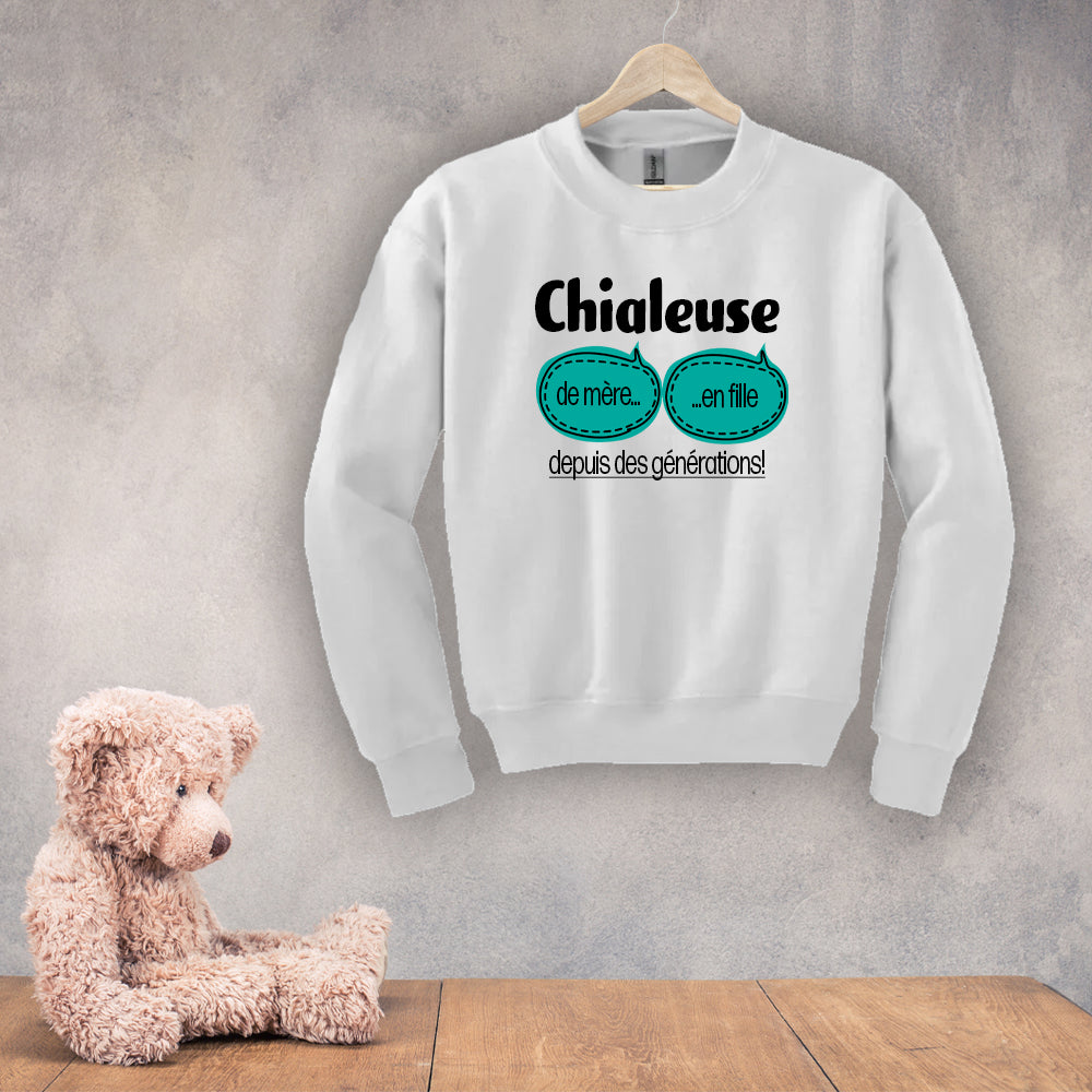 Crewneck enfant - Chialeur de père en fils / Chialeuse de mère en fille