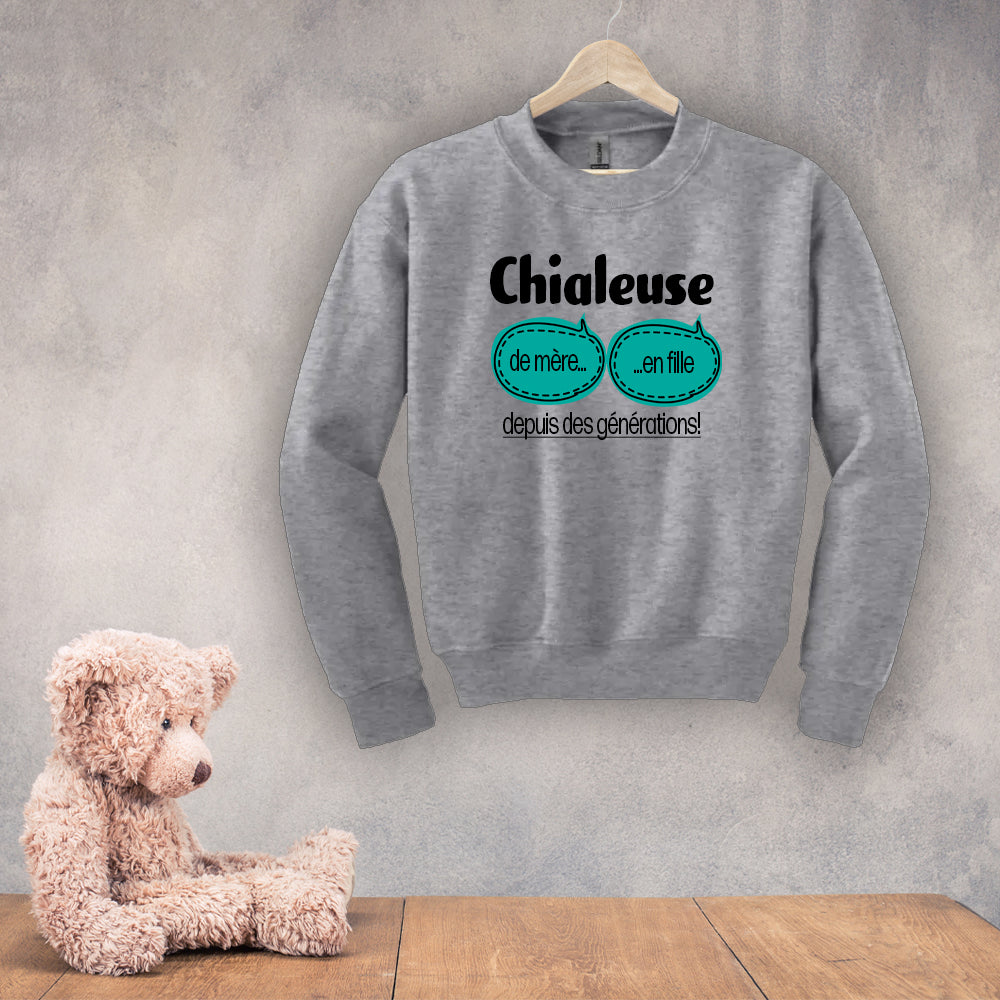 Crewneck enfant - Chialeur de père en fils / Chialeuse de mère en fille