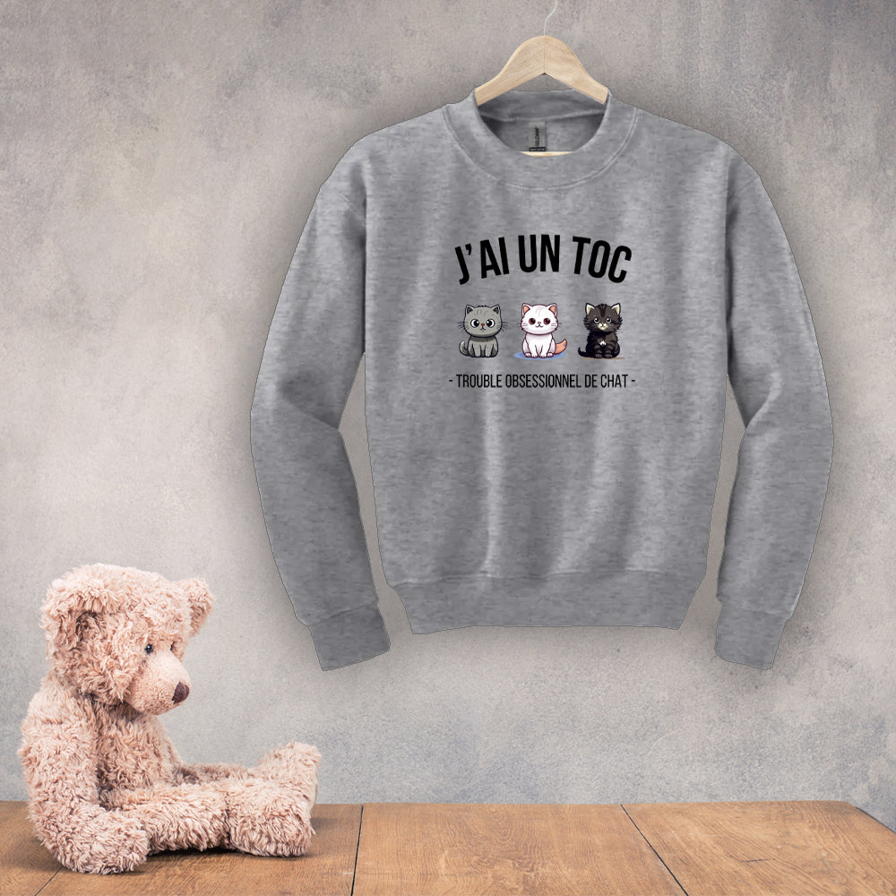 Crewneck enfant - J'ai un TOC (Trouble obsessionnel de chat)