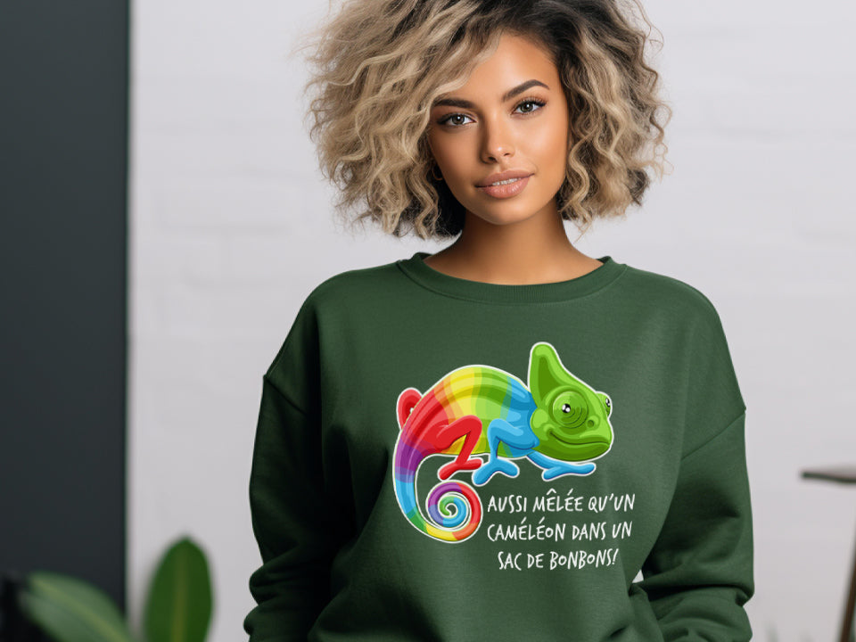 Crewneck - Aussi mêlée qu'un caméléon dans un sac de bonbons