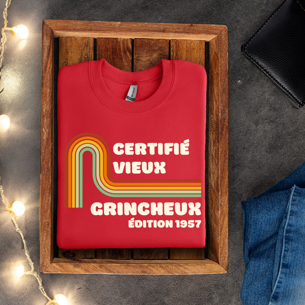 Crewneck - Certifié vieux grincheux / Certifié vieux chialeux - À personnaliser