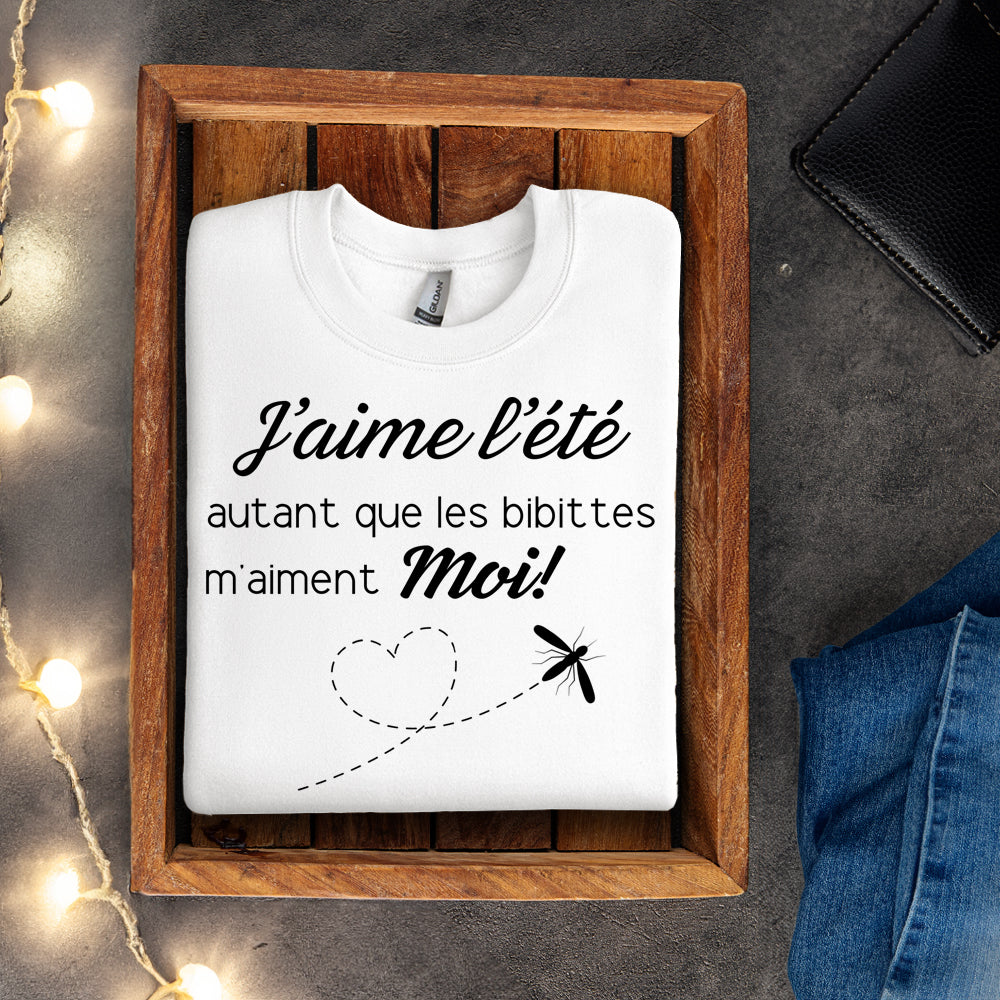 Crewneck - J'aime l'été autant que les bibittes m'aiment moi
