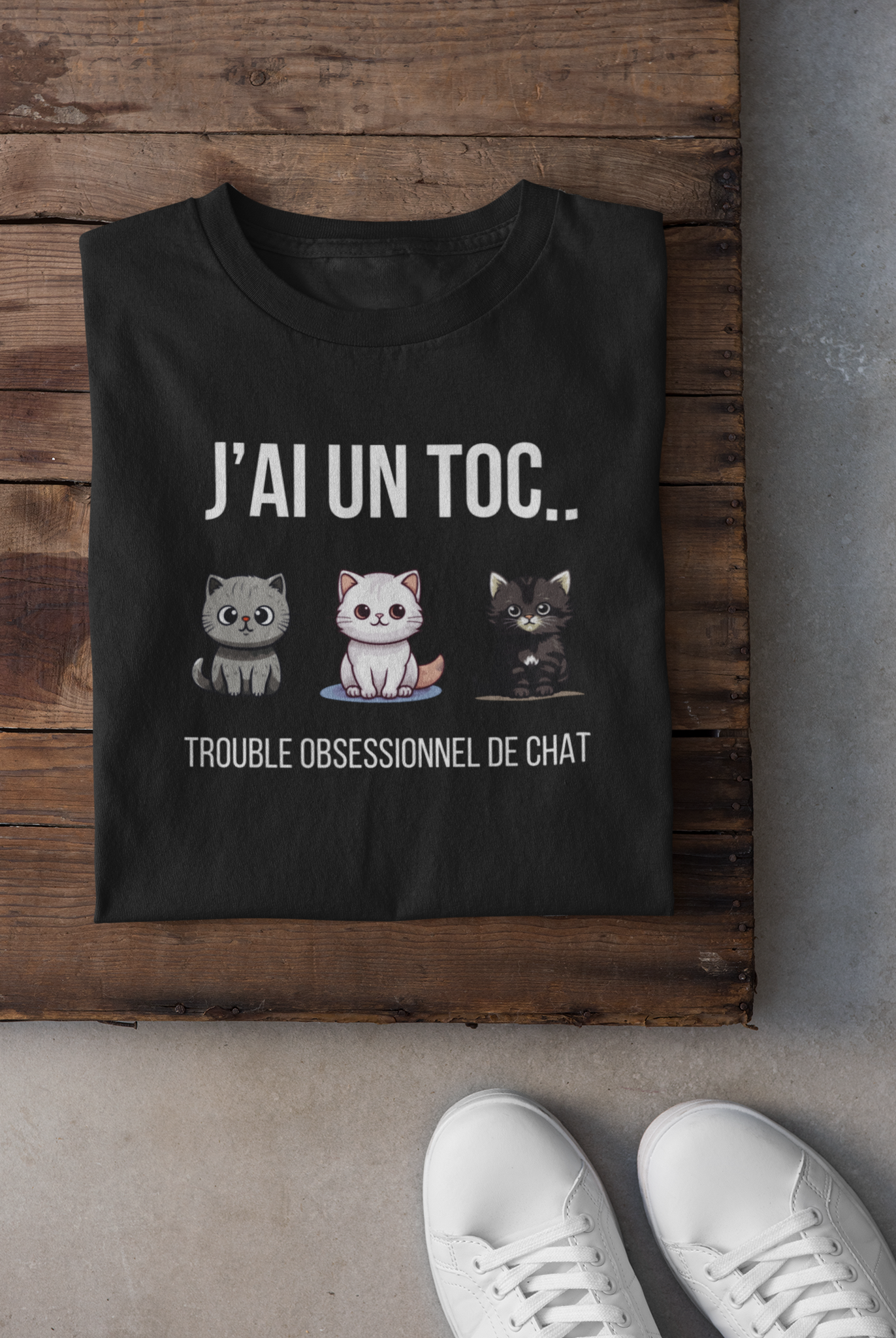T-shirt - J'ai un TOC (Trouble obsessionnel du chat)