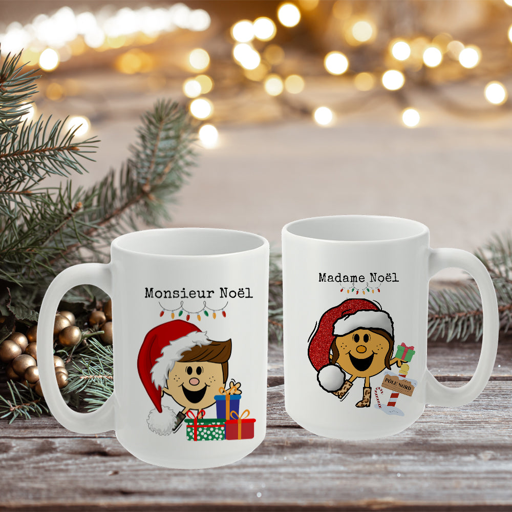 Duo tasses à café - Monsieur Noël / Madame Noël