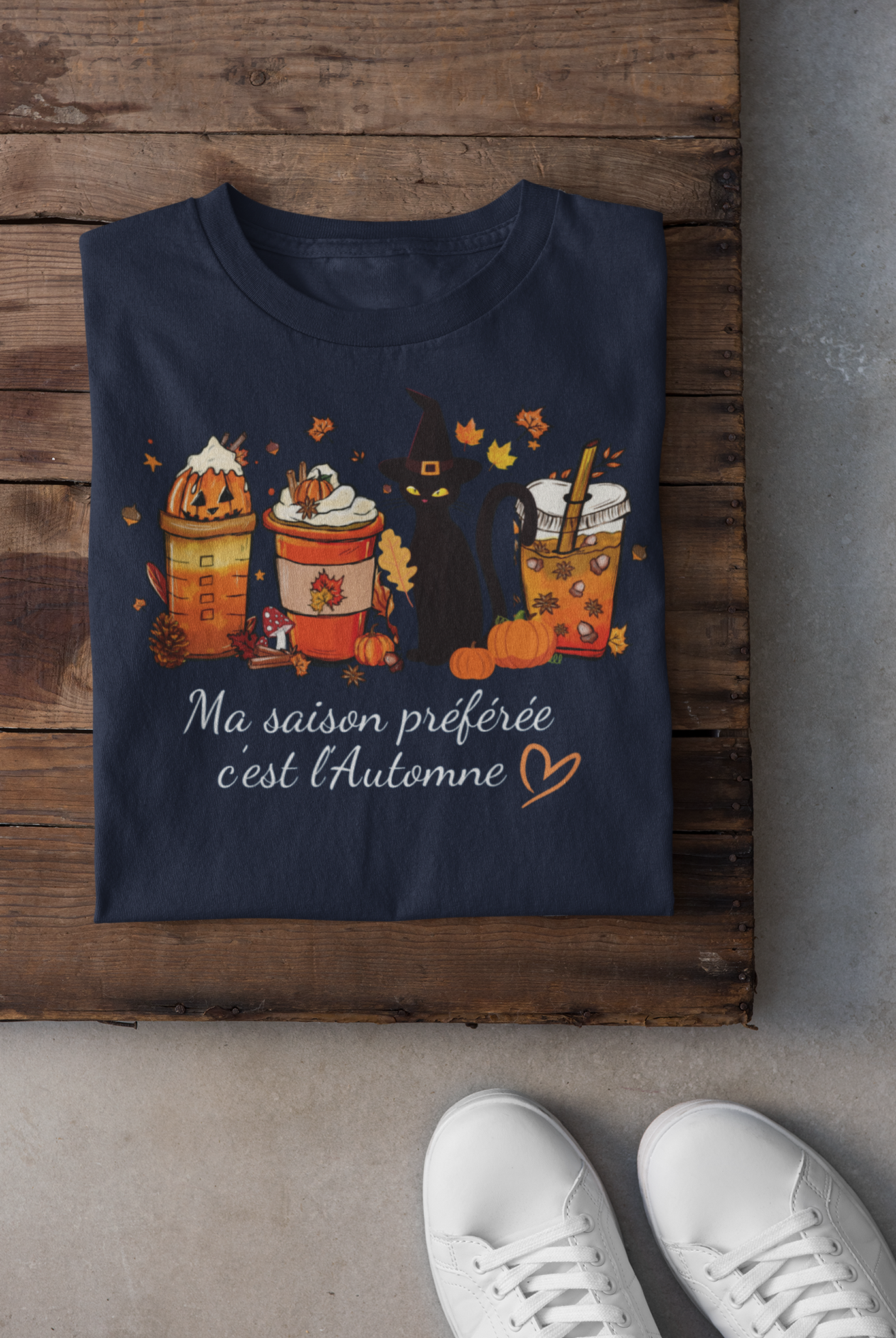 T-shirt - Ma saison préférée c'est l'automne (chat)