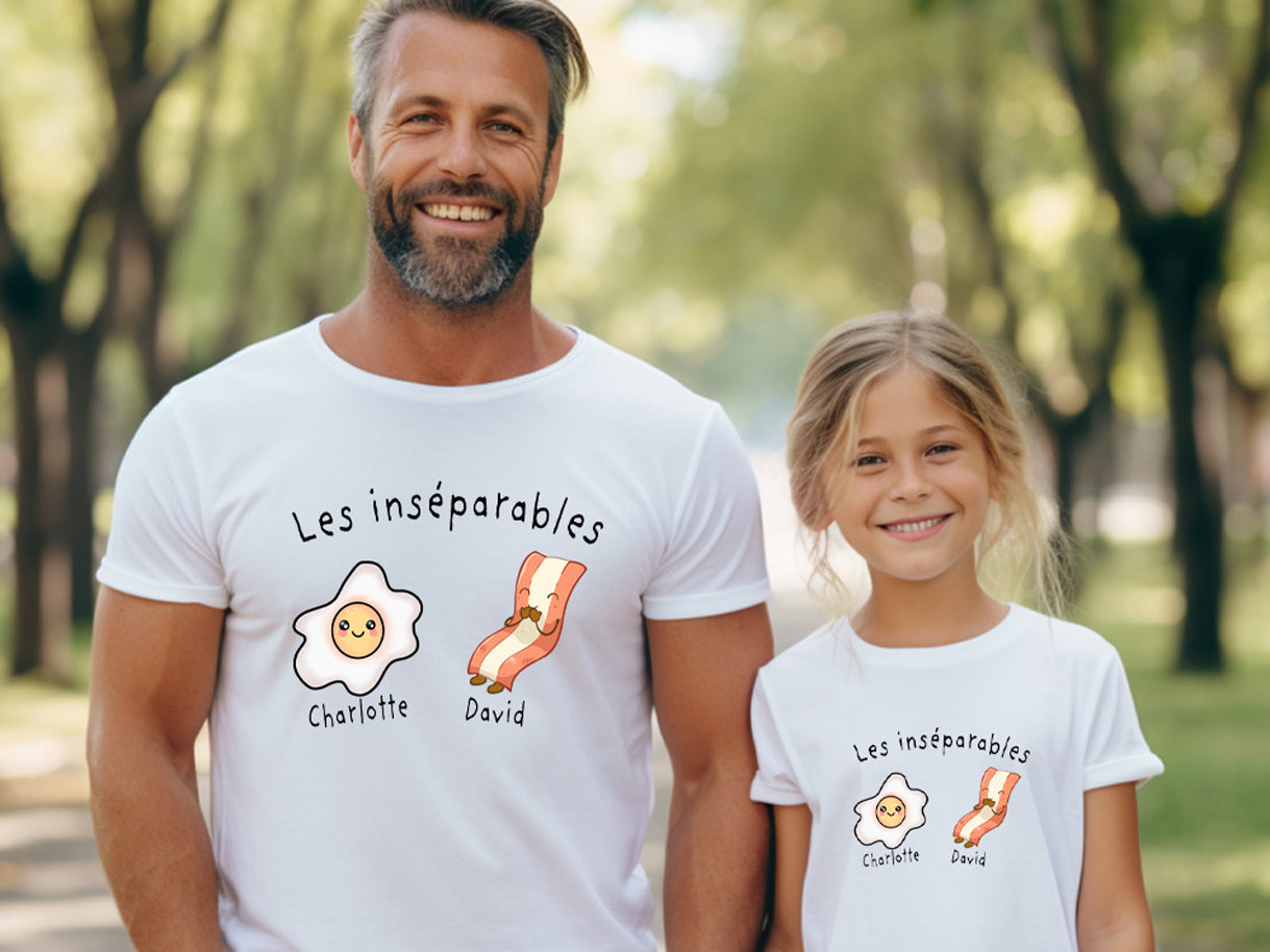 T-Shirt - COMBO Les inséparables (Œuf et bacon) - À personnaliser