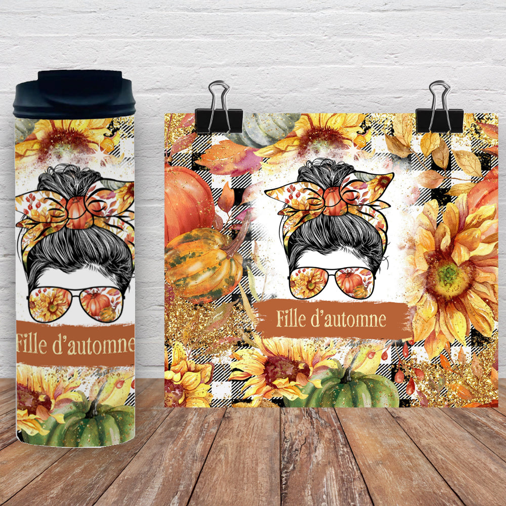 Gobelet en acier inoxydable - Fille d'automne
