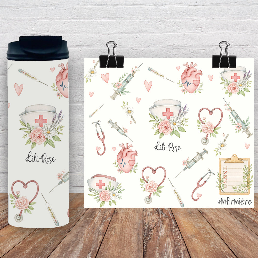 Gobelet en acier inoxydable - Infirmière - À personnaliser