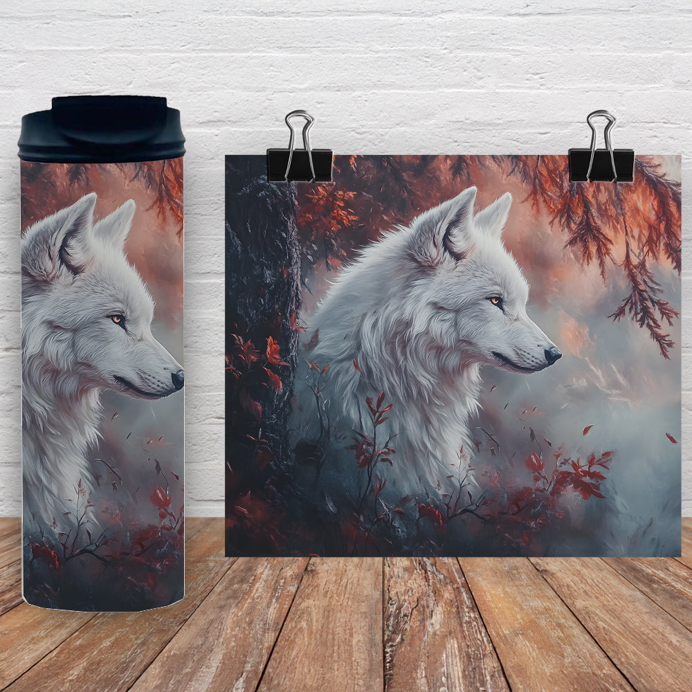 Gobelet en acier inoxydable - Loup du crépuscule