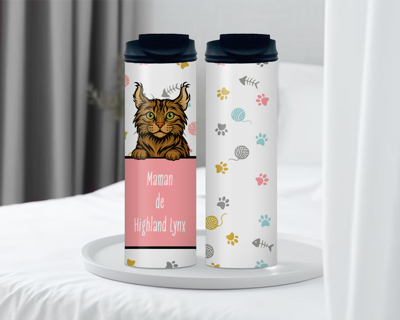 Gobelet en acier inoxydable - Maman de Highland Lynx