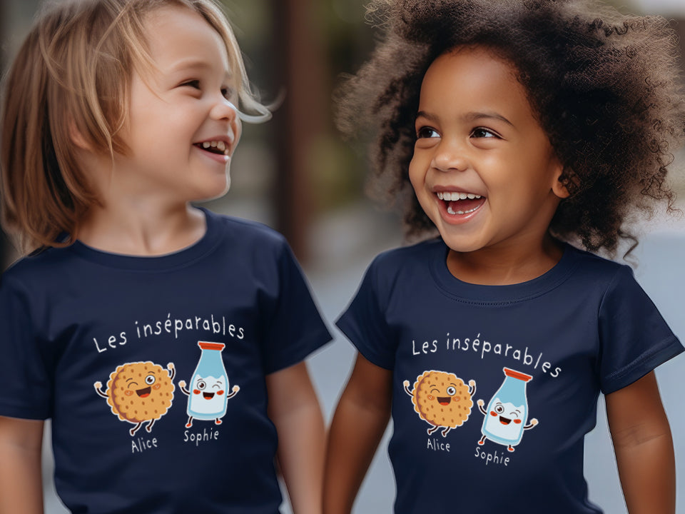 T-Shirt - COMBO Les inséparables (Biscuit et lait) - À personnaliser