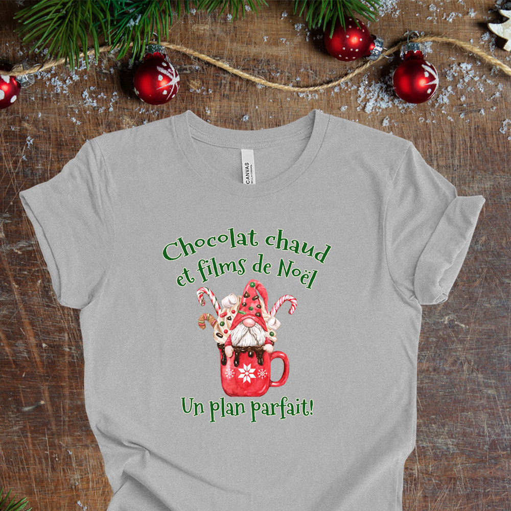 T-Shirt - Chocolat chaud et films de Noël