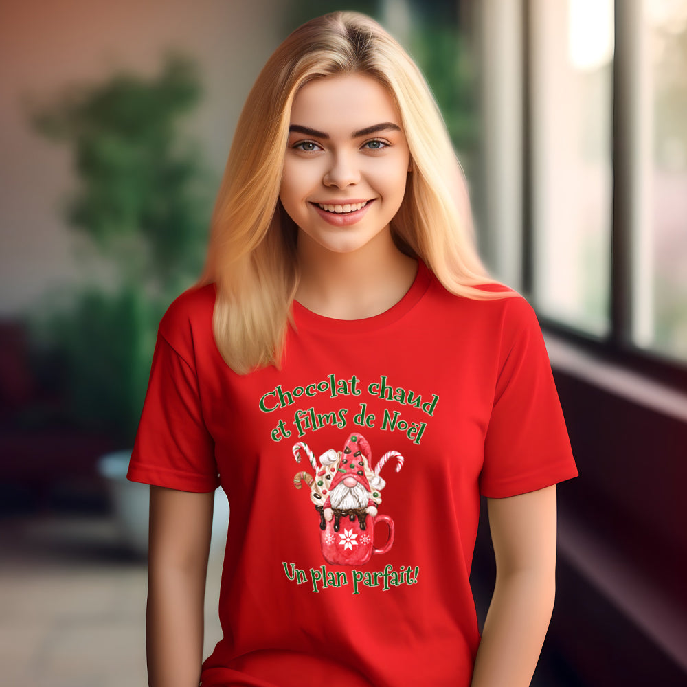 T-Shirt - Chocolat chaud et films de Noël