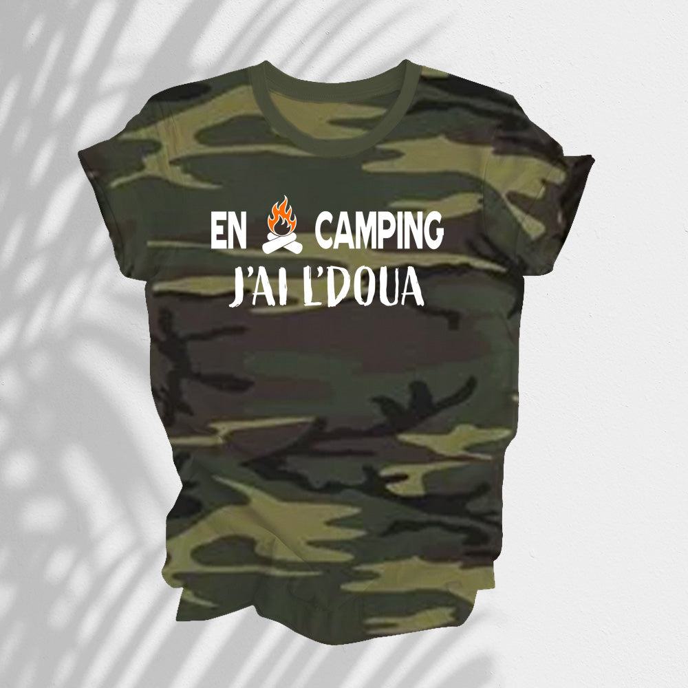 T-Shirt - En camping j'ai l'doua