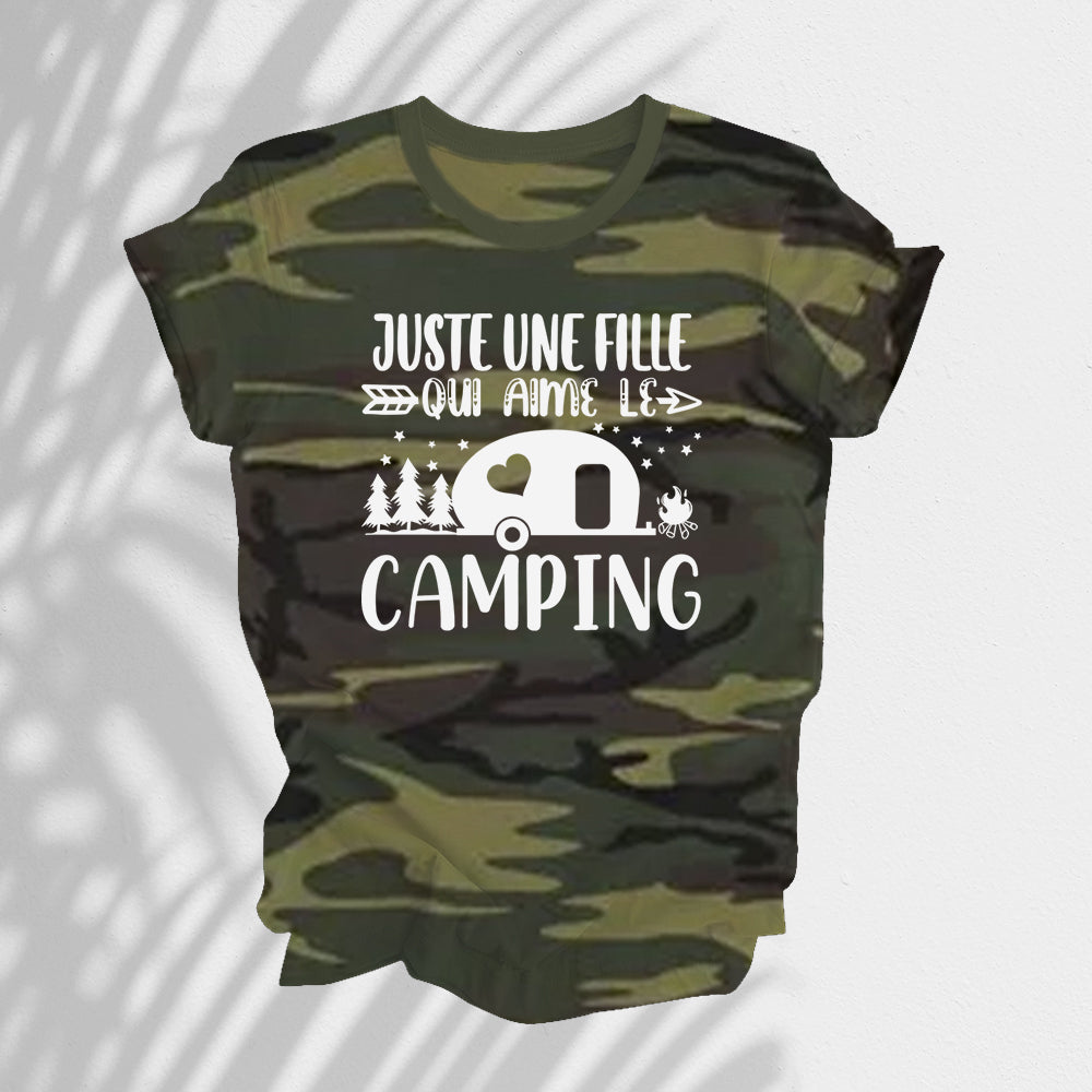 T-Shirt - Juste une fille qui aime le camping
