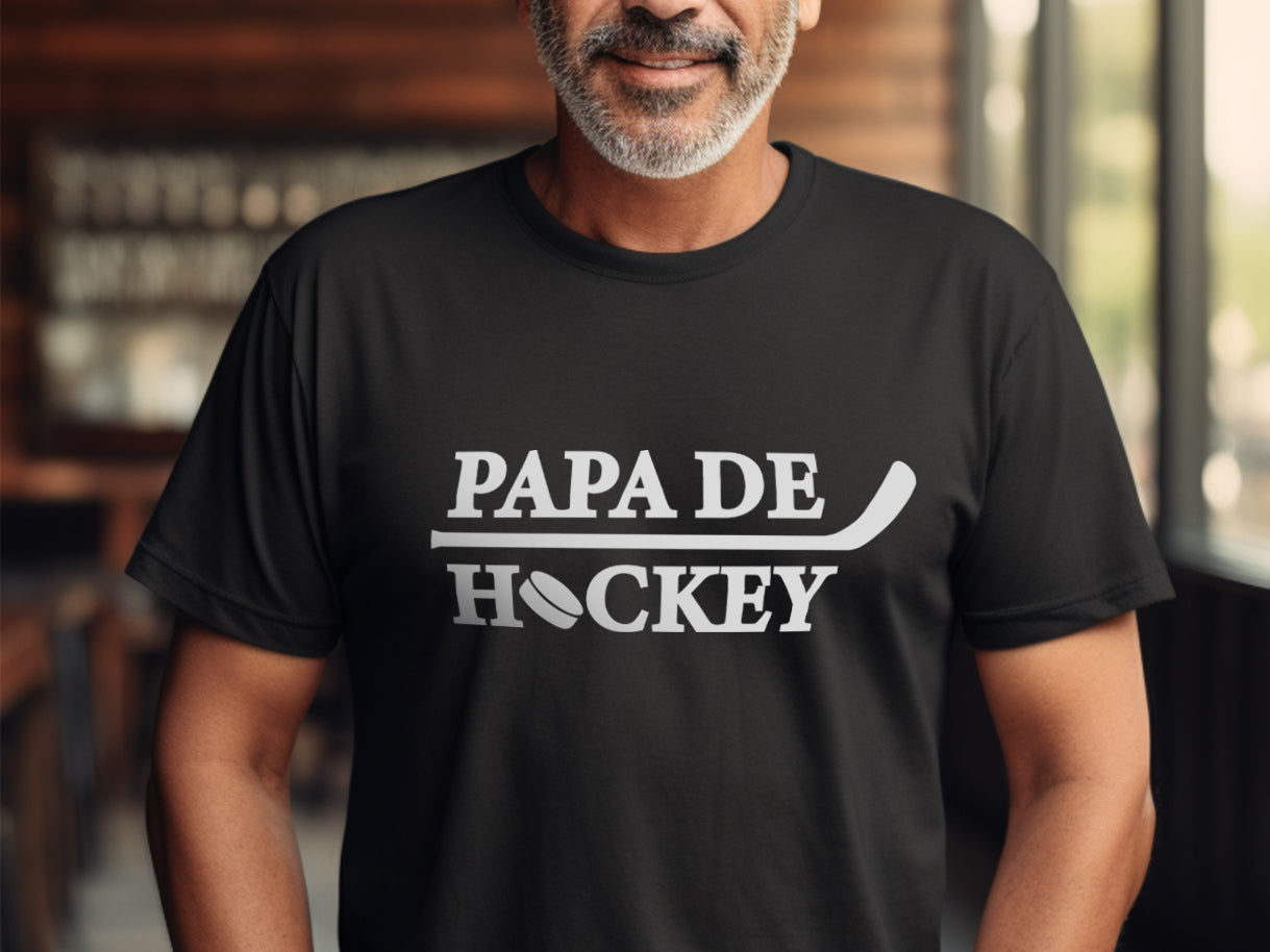 T-Shirt - COMBO Papa de hockey / Maman de hockey / Accro au hockey