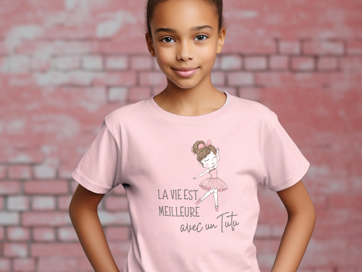 T-shirt enfant - La vie est meilleure avec un tutu
